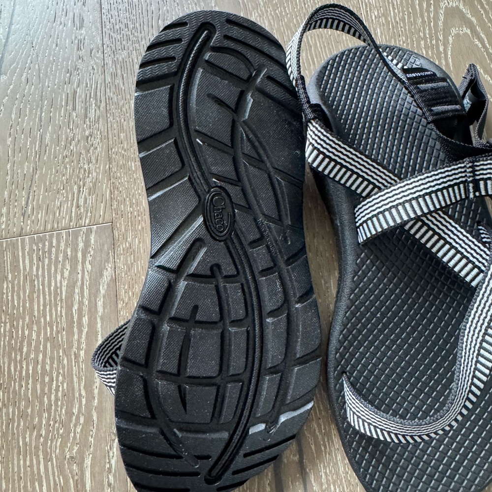 Chaco zCloud Black and White Strappy Sandals - Picture 3 of 9